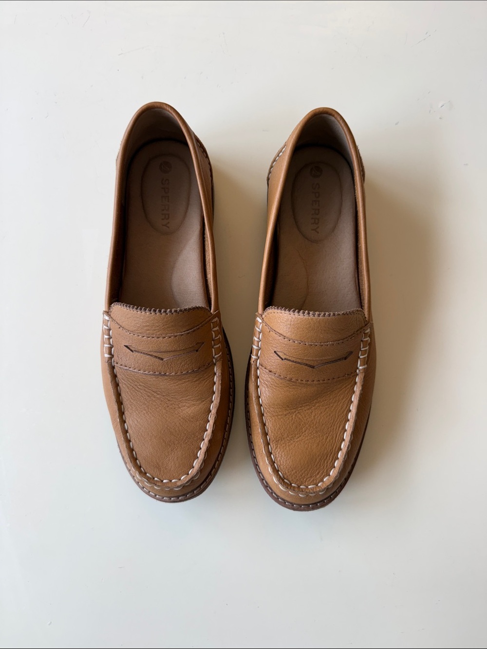 Sperry Women's Tan Leather Penny Loafers